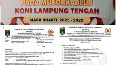KONI Lampung Tengah Buka Pendaftaran Calon Ketua Umum Periode 2025-2029